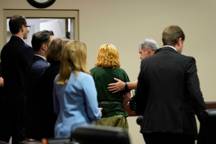 WINDER, GEORGIA - SEPTEMBER 6: Suspected gunman Colt Gray leaves the the Barrow County courthouse after his first appearance for the Wednesday shooting at Apalachee High School, on September 6, 2024, in Winder, Georgia. Gray has been charged as an adult with four counts of murder in the deaths of students Mason Schermerhorn and Christian Angulo, both 14, and teachers Richard Aspinwall, 39, and Cristina Irimie, 53. (Photo by Brynn Anderson-Pool/Getty Images)
