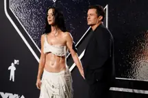 ELMONT, NEW YORK - SEPTEMBER 11: Katy Perry and Orlando Bloom attend the 2024 MTV Video Music Awards at UBS Arena on September 11, 2024 in Elmont, New York. (Photo by Taylor Hill/Getty Images)