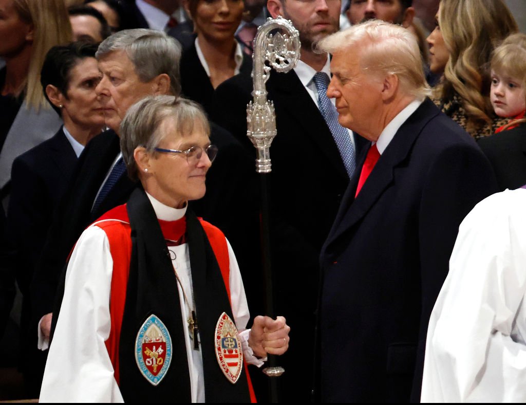 Right Rev. Mariann Edgar Budde asked the new president to show 'mercy' to LGBTQ+ people and migrants.Credit: Chip Somodevilla / Getty