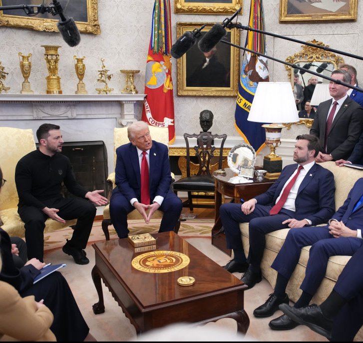 The meeting between Zelenskyy, Trump, and Vance came to an end shortly after tensions rose. Credit: Andrew Harnik/Getty Images
