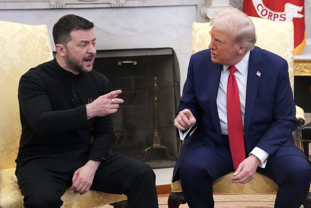 Presidents Zelenskyy and Trump during their heated meeting at The White House. Credit:  Andrew Harnik/Getty Images