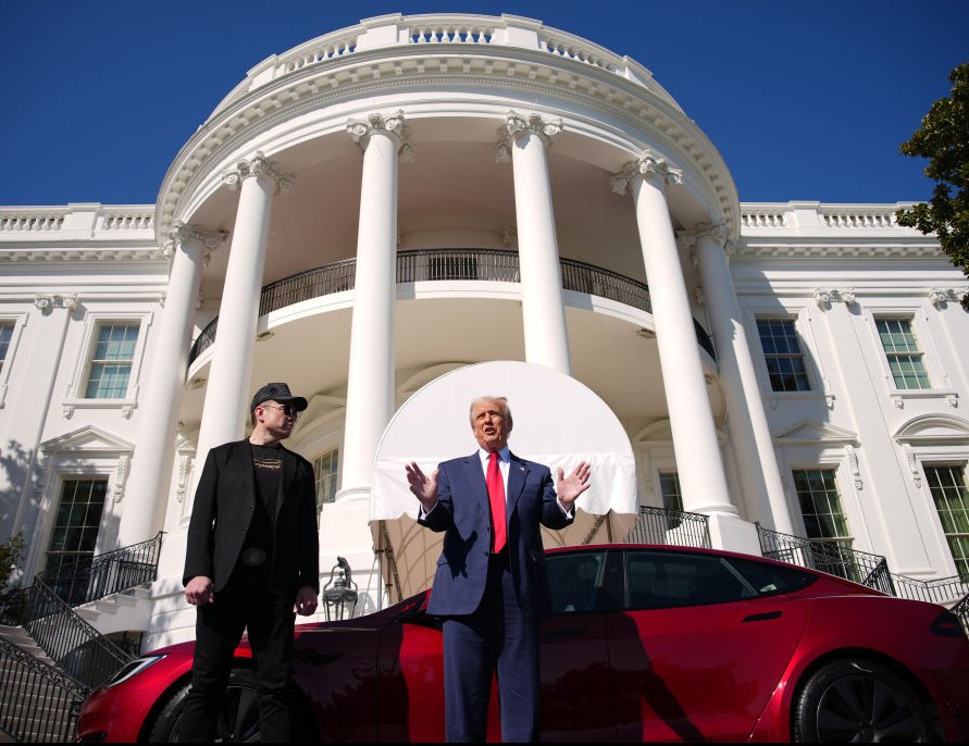 Trump purchased a Tesla in support of his "First Buddy" Elon Musk. Credit: Andrew Harnik/Getty Images