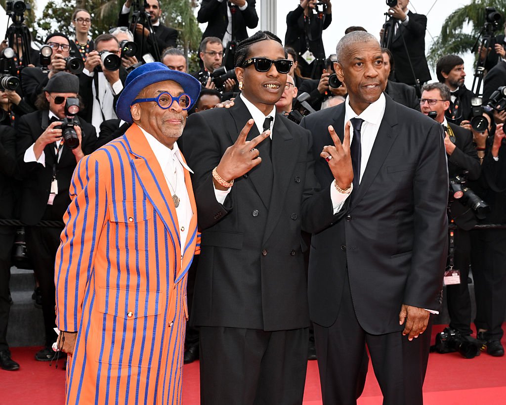 Spike Lee, A$AP Rocky, Denzel Washington at the Highest 2 Lowest Premiere during The 78th Cannes Film Festival .Credit: Michael Buckner / Getty