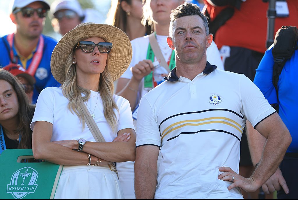 Rory McIlroy  and Erica. Credit: David Cannon / Getty