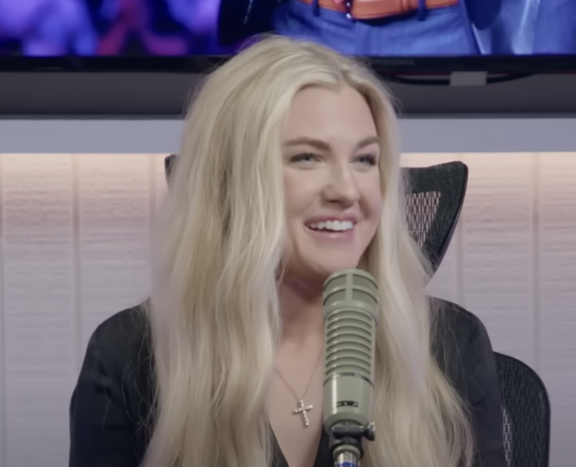 Erika Kirk was seen smiling as she shared memories of her late husband. Credit: Charlie Kirk YouTube channel