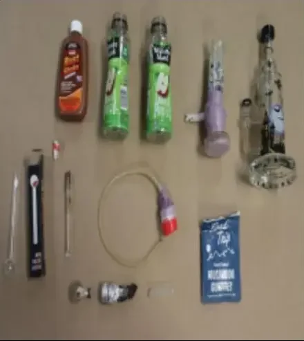 Police discovered six pipes that tested positive for meth at Opsincs’ apartment. Credit: Riviera Beach Police Department