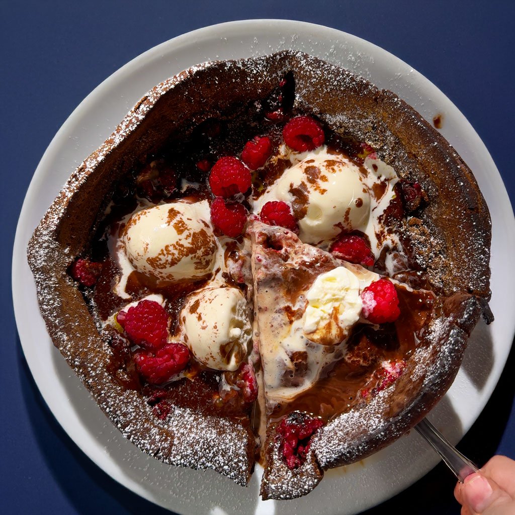 Chocolate Raspberry Dutch Baby