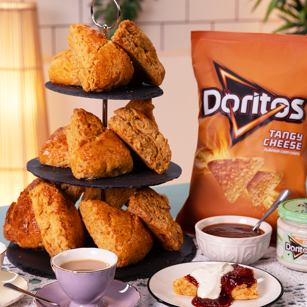 Doritos Tangy Cheese Scones, Chilli Jam and Sour Cream and Chive