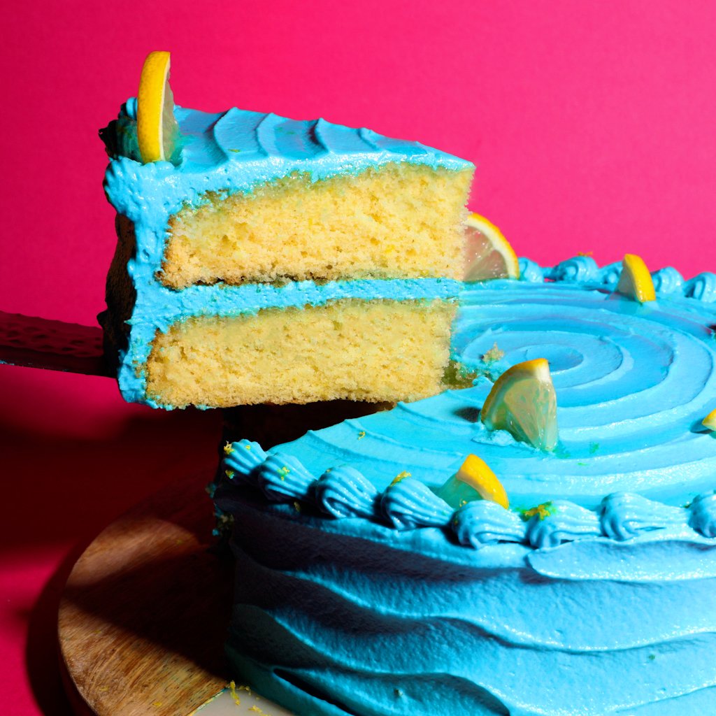 Blue Raspberry Buttercream Fanta Lemon Lemonade Cake
