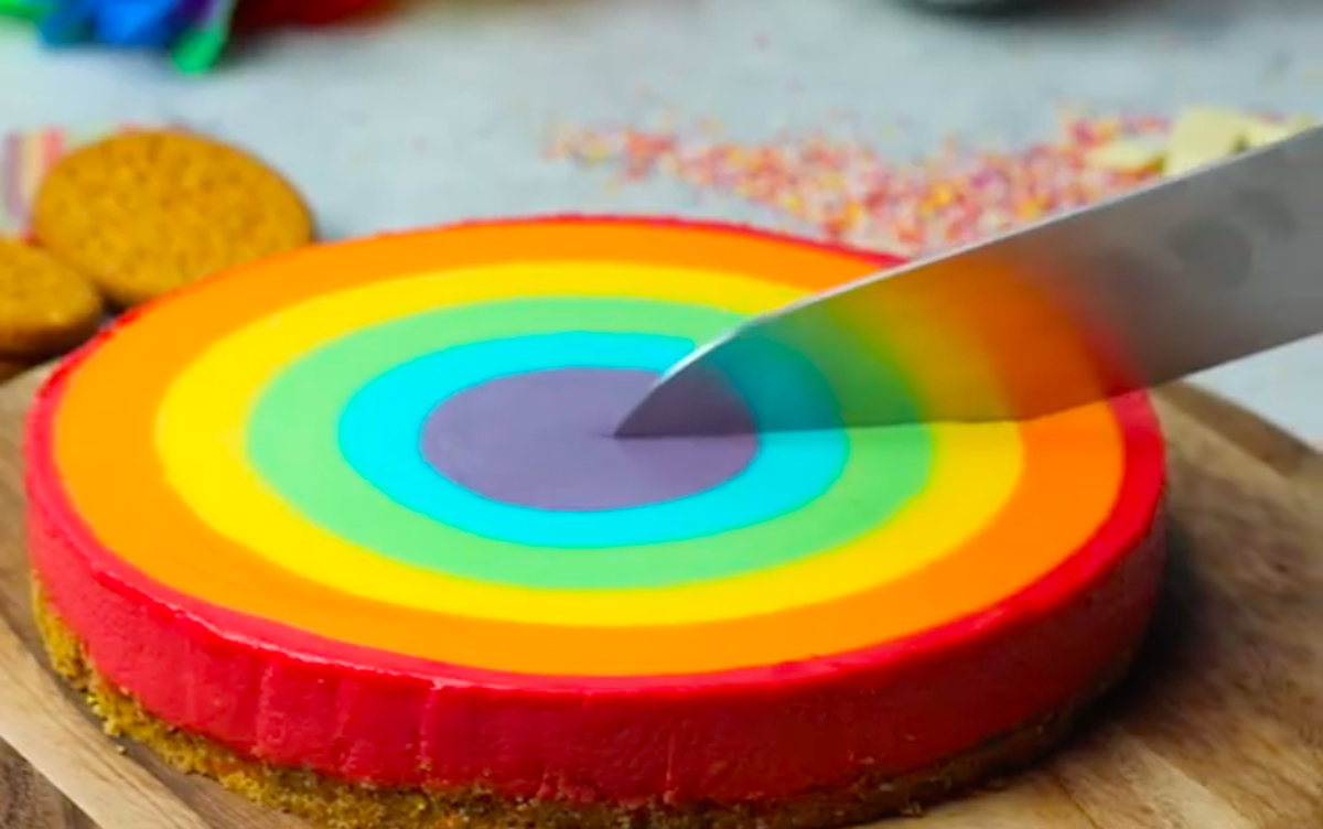 Rainbow Cheesecake Recipe | Twisted