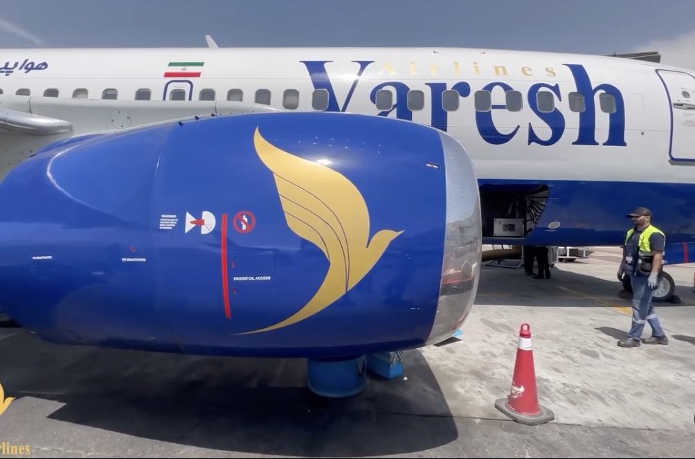 The incident involved a Varesh Airlines-operated plane.  Credit: Instagram