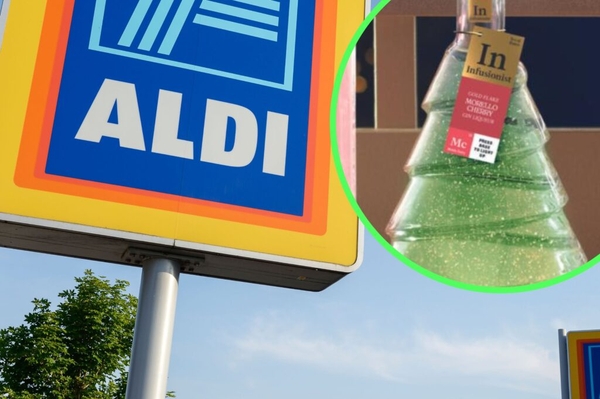 Aldi launches new gold leaf gin in a Christmas tree bottle