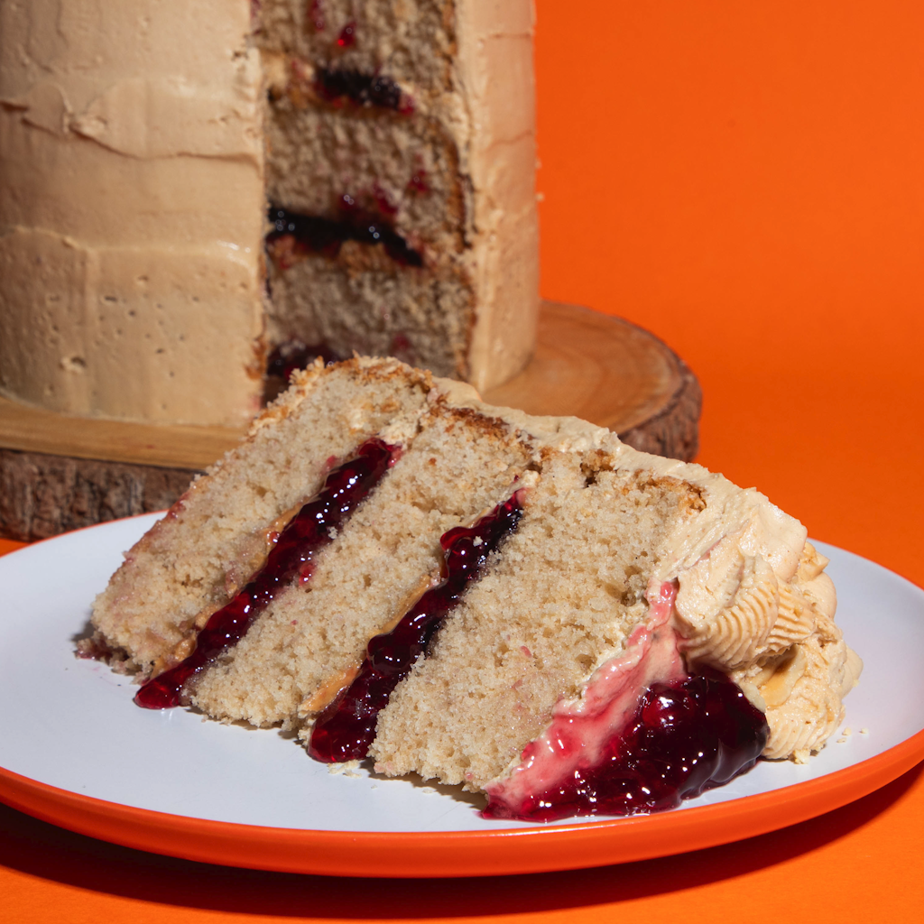 American Style Peanut Butter and Jelly Cake